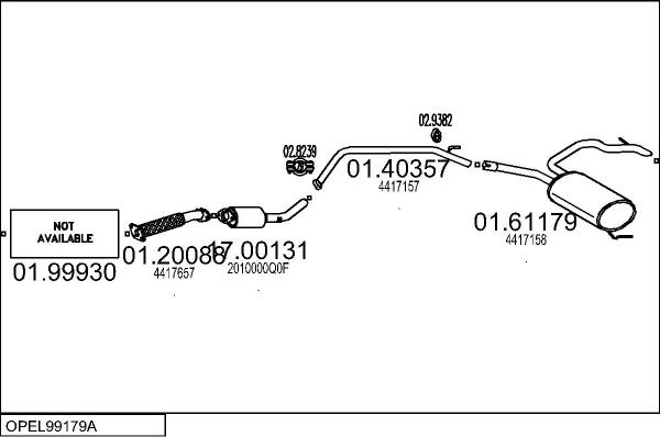 MTS OPEL99179A019924 - Izplūdes gāzu sistēma www.autospares.lv