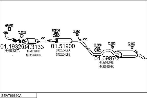 MTS SEAT65660A018154 - Izplūdes gāzu sistēma www.autospares.lv