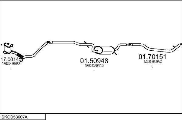 MTS SKOD53607A031591 - Izplūdes gāzu sistēma www.autospares.lv