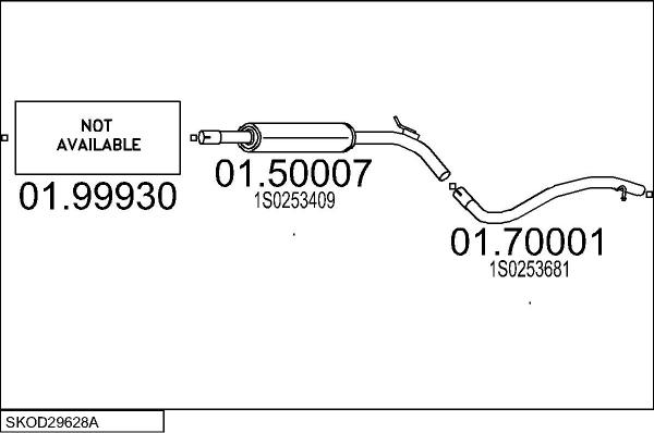 MTS SKOD29628A015989 - Izplūdes gāzu sistēma www.autospares.lv