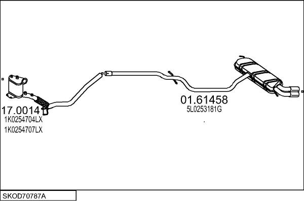 MTS SKOD70787A006345 - Izplūdes gāzu sistēma www.autospares.lv