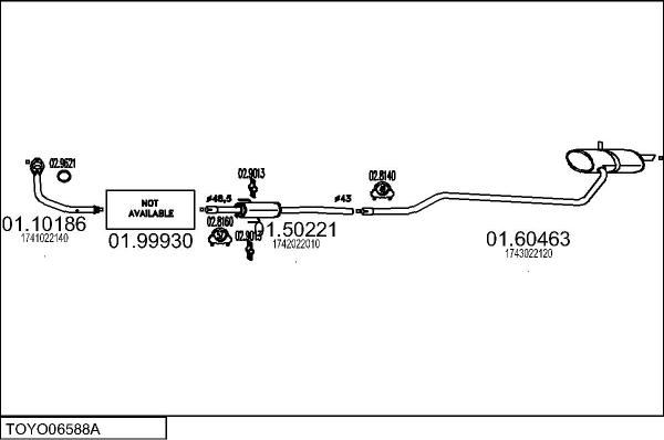 MTS TOYO06588A014695 - Izplūdes gāzu sistēma www.autospares.lv