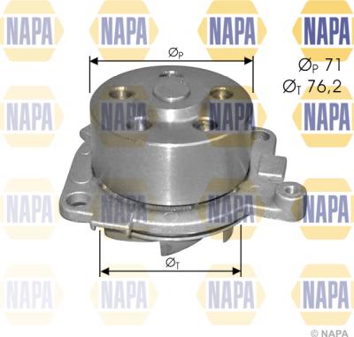 NAPA NWP1486 - Водяной насос www.autospares.lv