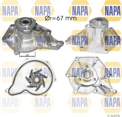 NAPA NWP1039 - Водяной насос www.autospares.lv