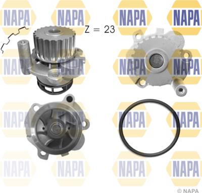 NAPA NWP1038 - Водяной насос www.autospares.lv