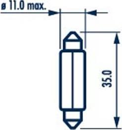 Narva 171363000 - Kvēlspuldze, Numura apgaismojuma lukturis autospares.lv