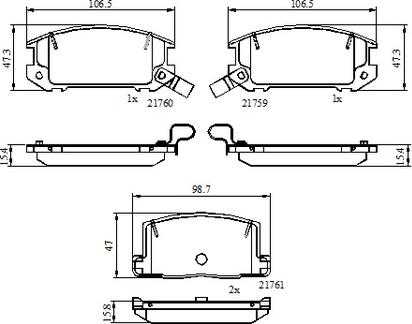 National NP3096 - Bremžu uzliku kompl., Disku bremzes www.autospares.lv