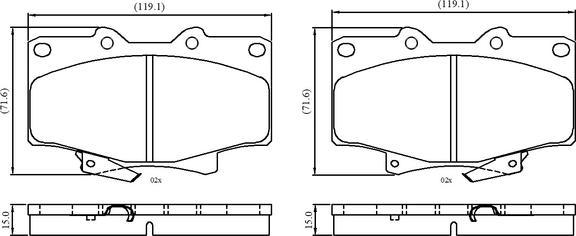 National NP3061 - Bremžu uzliku kompl., Disku bremzes autospares.lv