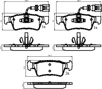 National NP3011 - Bremžu uzliku kompl., Disku bremzes www.autospares.lv