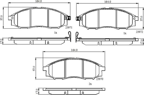 National NP3086 - Bremžu uzliku kompl., Disku bremzes www.autospares.lv