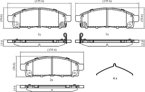 National NP3026 - Bremžu uzliku kompl., Disku bremzes www.autospares.lv