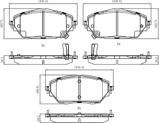 National NP3020 - Bremžu uzliku kompl., Disku bremzes www.autospares.lv