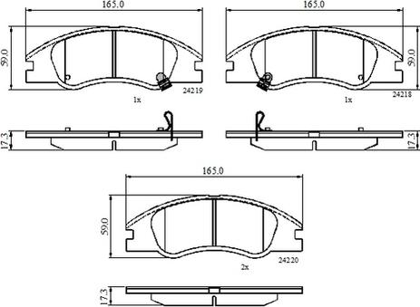 National NP3104 - Bremžu uzliku kompl., Disku bremzes www.autospares.lv