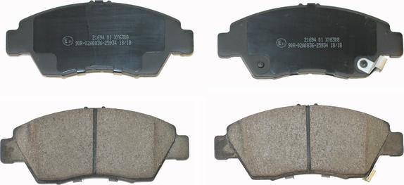 National NP2538 - Brake Pad Set, disc brake www.autospares.lv