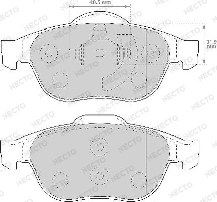 Necto FD6989A - Тормозные колодки, дисковые, комплект www.autospares.lv