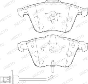 Necto FD7206A - Тормозные колодки, дисковые, комплект www.autospares.lv