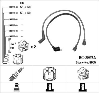 NGK 9905 - Augstsprieguma vadu komplekts www.autospares.lv