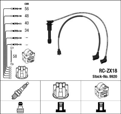 NGK 9920 - Augstsprieguma vadu komplekts www.autospares.lv