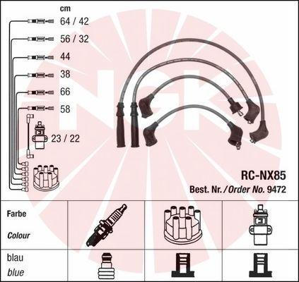 NGK 9472 - Augstsprieguma vadu komplekts www.autospares.lv