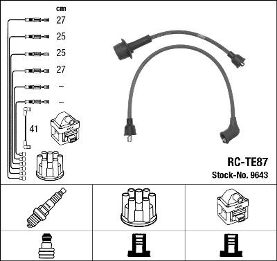 NGK 9643 - Augstsprieguma vadu komplekts www.autospares.lv