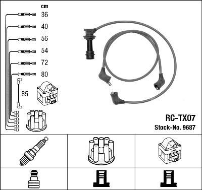 NGK 9687 - Augstsprieguma vadu komplekts www.autospares.lv