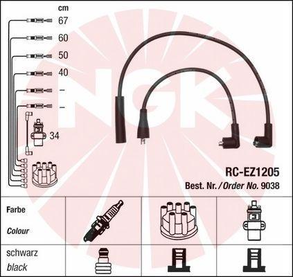 NGK 9038 - Augstsprieguma vadu komplekts www.autospares.lv