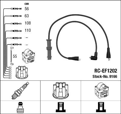 NGK 9166 - Augstsprieguma vadu komplekts www.autospares.lv