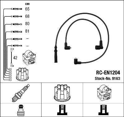 NGK 9163 - Augstsprieguma vadu komplekts www.autospares.lv