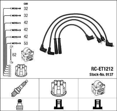 NGK 9137 - Augstsprieguma vadu komplekts www.autospares.lv