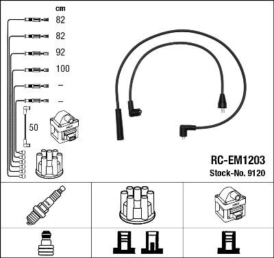 NGK 9120 - Augstsprieguma vadu komplekts www.autospares.lv