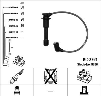 NGK 9856 - Augstsprieguma vadu komplekts www.autospares.lv