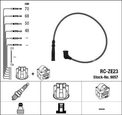 NGK 9857 - Augstsprieguma vadu komplekts www.autospares.lv