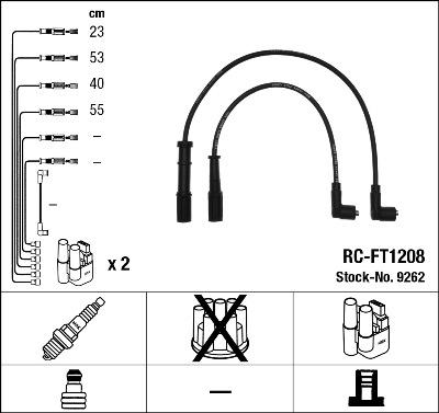 NGK 9262 - Augstsprieguma vadu komplekts www.autospares.lv