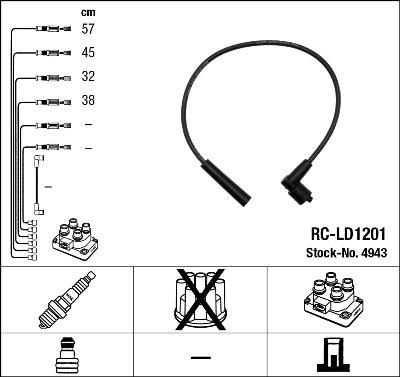 NGK 4943 - Комплект проводов зажигания www.autospares.lv