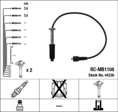 NGK 44336 - Augstsprieguma vadu komplekts www.autospares.lv