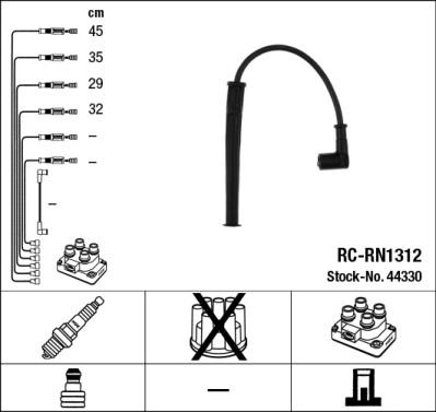 NGK 44330 - Augstsprieguma vadu komplekts www.autospares.lv