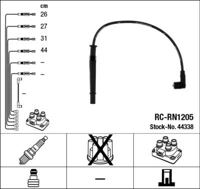 NGK 44338 - Augstsprieguma vadu komplekts www.autospares.lv