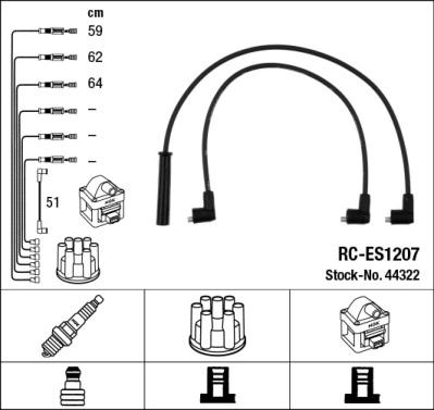 NGK 44322 - Augstsprieguma vadu komplekts www.autospares.lv