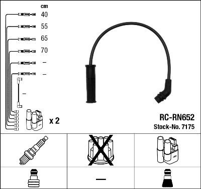 NGK 7175 - Augstsprieguma vadu komplekts www.autospares.lv