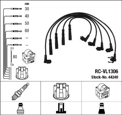 NGK 44249 - Augstsprieguma vadu komplekts www.autospares.lv