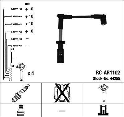 NGK 44255 - Augstsprieguma vadu komplekts www.autospares.lv