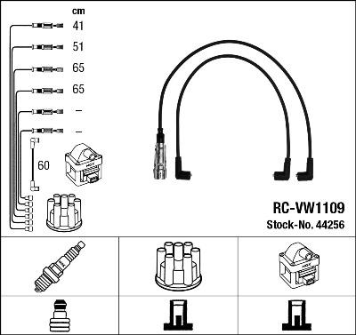 NGK 44256 - Augstsprieguma vadu komplekts www.autospares.lv