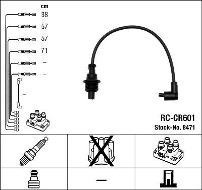 NGK 8471 - Augstsprieguma vadu komplekts www.autospares.lv