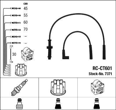 NGK 7371 - Augstsprieguma vadu komplekts www.autospares.lv