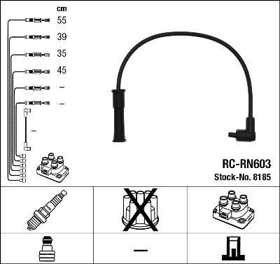 NGK 8185 - Augstsprieguma vadu komplekts www.autospares.lv