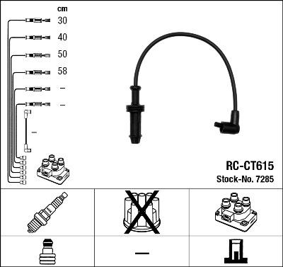 NGK 7285 - Augstsprieguma vadu komplekts www.autospares.lv