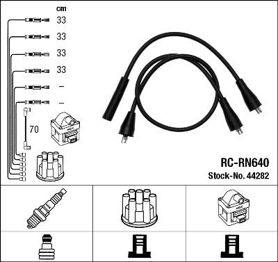 NGK 44282 - Augstsprieguma vadu komplekts www.autospares.lv