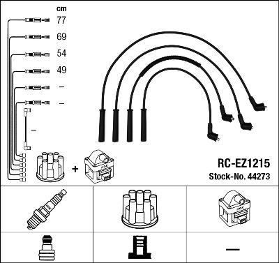 NGK 44273 - Augstsprieguma vadu komplekts www.autospares.lv