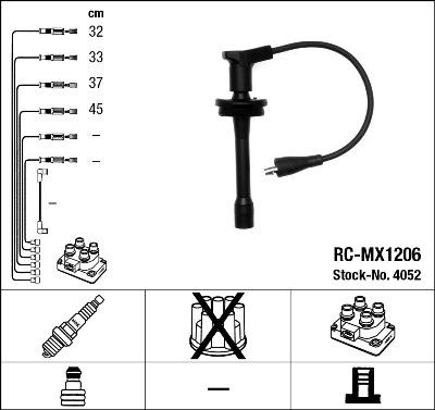 NGK 4052 - Augstsprieguma vadu komplekts www.autospares.lv