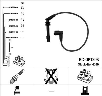 NGK 4069 - Augstsprieguma vadu komplekts www.autospares.lv